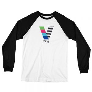 Sing White and Black Baseball Jersey T-Shirt