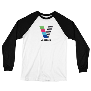 Vocodojo White and Black Baseball Jersey T-Shirt